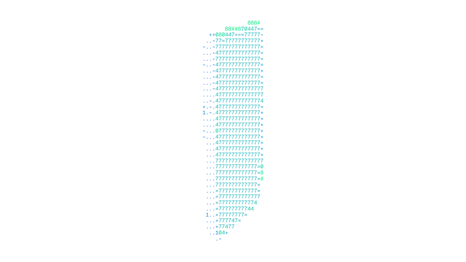 ASCII drawing of a smartphone in binary digits, from green to blue